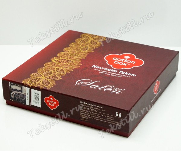Комплект Постельного Белья Евро 2 сп. Сатин Royal Saten Azra - cotton box