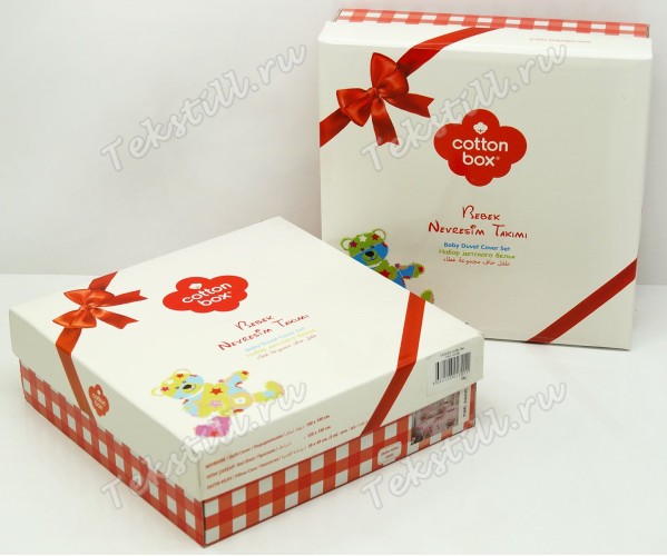 Постельное белье из ранфорса для новорожденных Bebek Ranforce Miyav Pembe - cotton box