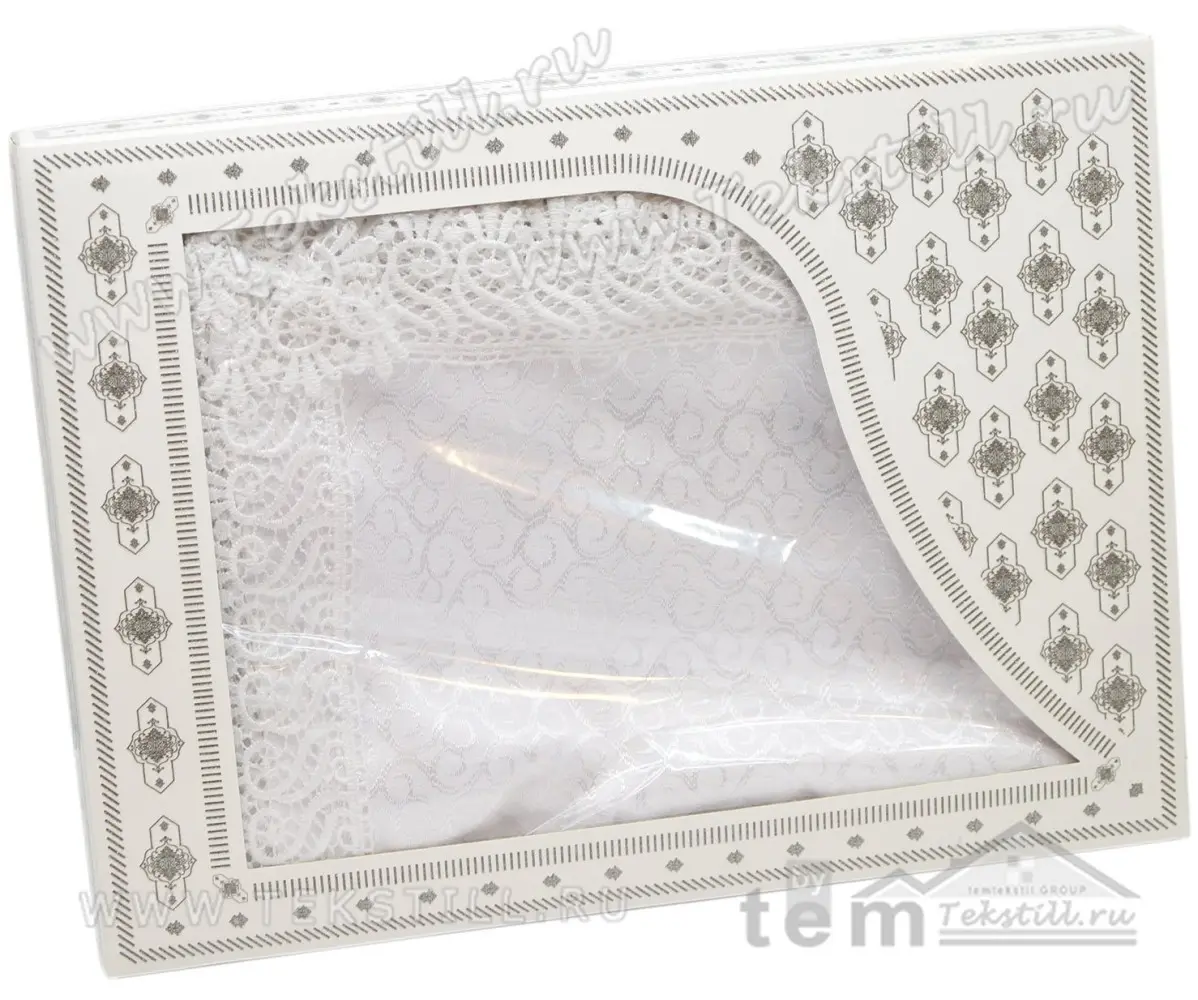 Скатерть КДК с Гипюром в Подарочной Коробке 160x220 см KDK - Zelal Скатерть КДК с Гипюром в Подарочной Коробке 160x220 см KDK - Zelal