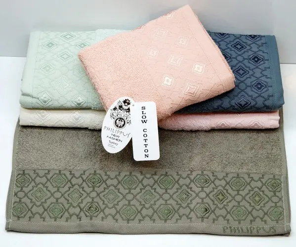 Махровые Лицевые Полотенца 50x90 см. 6 шт/уп. Slow Cotton E719 MONIFA - PHILIPPUS Оптом Турция