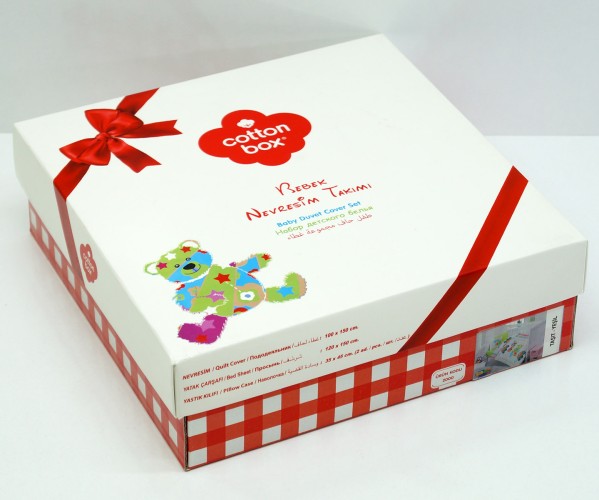 Постельное белье из ранфорса для новорожденных Bebek Ranforce Zurafa Yesil - cotton box Оптом Турция