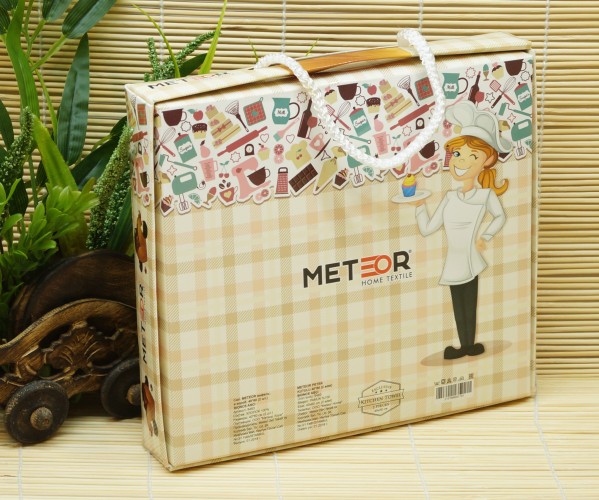 Набор Вафельных Полотенец 40x60 см 2 шт/уп (Рисунки Ассорти) Meteor Mercan Оптом Турция