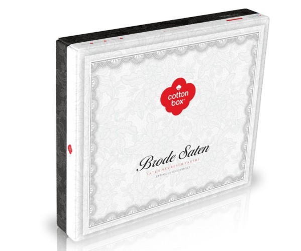 Комплект Постельного Белья с Вышивками Евро 2 сп. Сатин Brode Saten - cotton box Оптом Турция