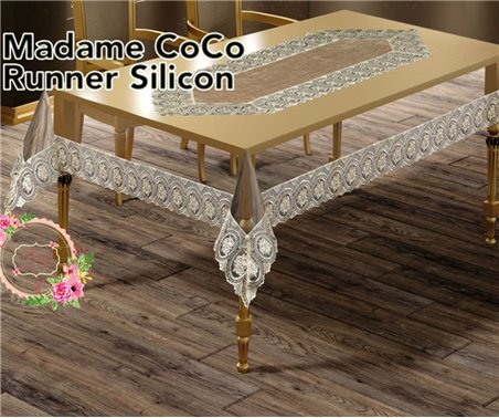 Скатерть Madame Coco Runner Silicon 180x300 см Villur Sifatli Silicon - Zelal