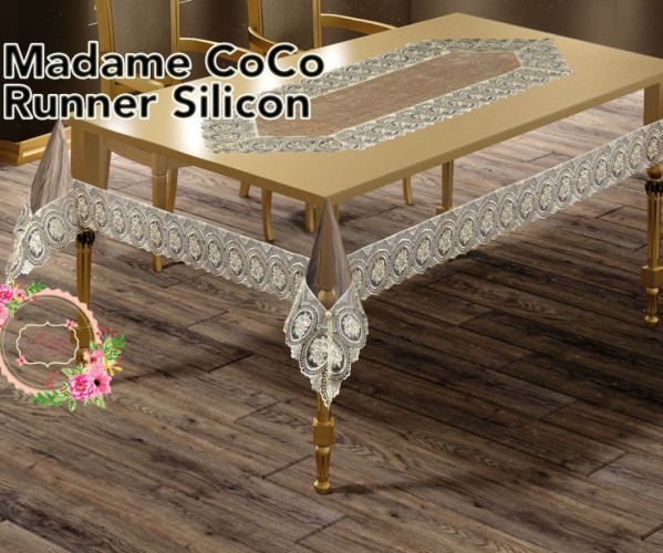 Скатерть Madame Coco Runner Silicon 180x400 см Villur Sifatli Silicon - Zelal