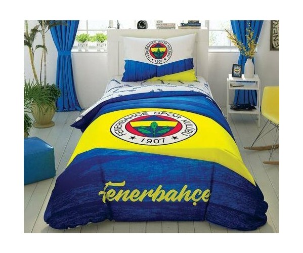 1-сп. Лицензионное Постельное Бельё Ранфорс Fenerbahçe Wooden - TAC Оптом Турция
