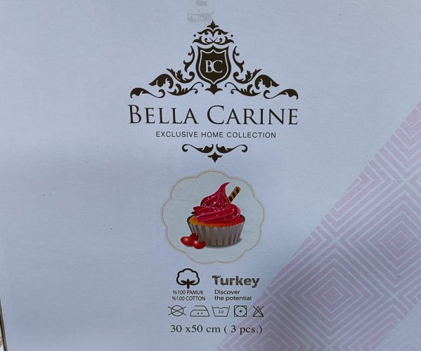 Махровые Полотенца с Вышивкой 30x50 см 3 шт/уп Kek Bella Carine - ByTem