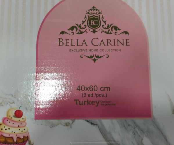 40x60 см 3 шт/уп Вафельныe Полотенца с Вышивкой Dondurma Bella Carine - ByTem Оптом Турция