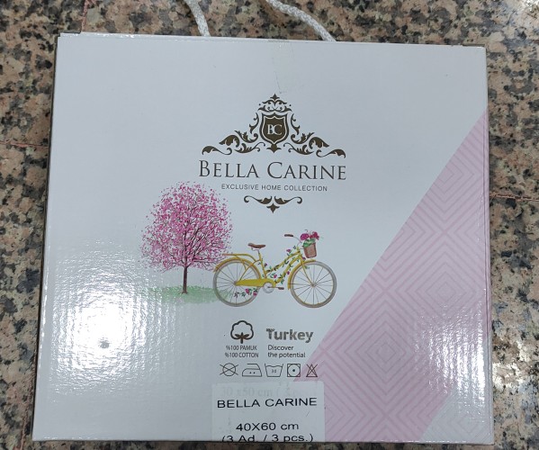 40x60 см 3 шт/уп Вафельныe Полотенца с Вышивкой Bisiklet Bella Carine - ByTem Оптом Турция