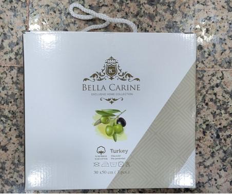 30x50 см 3 шт/уп Махровые Полотенца с Вышивкой Olive Bella Carine - ByTem Оптом Турция