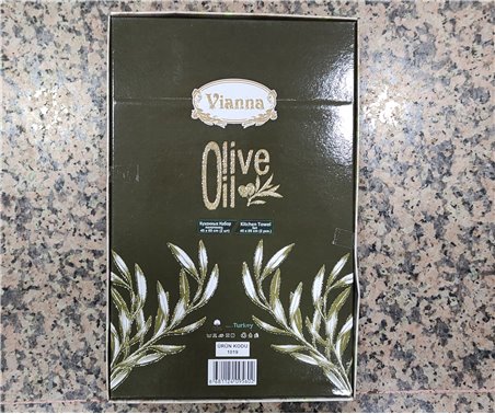 45x65 см 2 шт/уп Вафельныe Полотенца с Вышивкой Olive Vianna - ByTem Оптом Турция