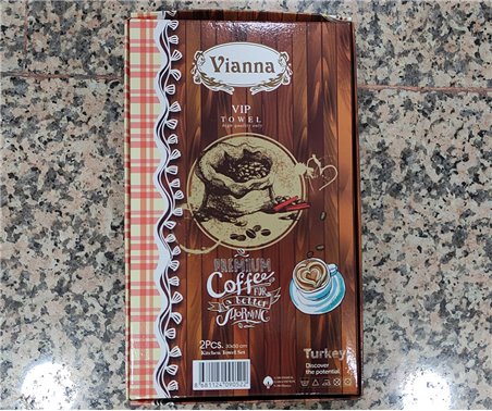 30x50 см 2 шт/уп. Махровые Полотенца с Вышивкой Coffee Vianna - ByTem Оптом Турция