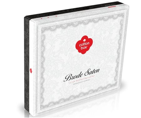 Комплект Постельного Белья с Вышивками Евро 2 сп. Сатин Brode Saten - cotton box Оптом Турция
