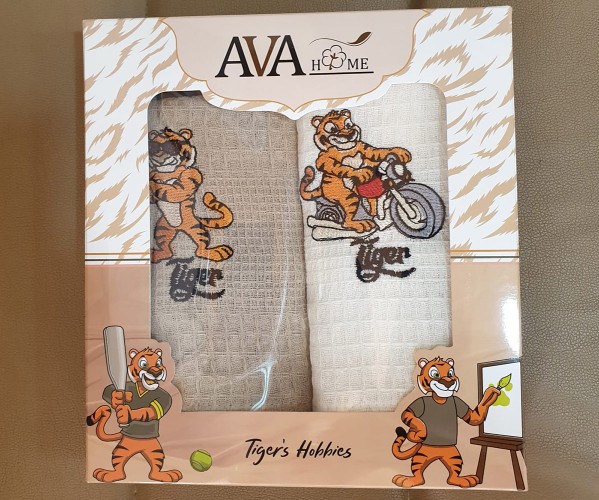 Вафельные Полотенца с Вышивкой 40x60 см 2 шт/уп Ava Home - ByTem