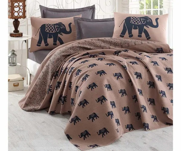 1 сп. Стеганое Покрывало 140x230 см Doğal Pike Baskılı Kids 140x230cm Fil Mavi Оптом Турция 1 сп. Стеганое Покрывало 140x230 см Doğal Pike Baskılı Kids 140x230cm Fil Mavi Оптом Турция