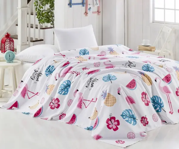 ✅2 сп. Покрывало 240x230 см Doğal Pike Baskılı King 240x230cm Kokteyl Beyaz Оптом Турция Фабрика ✅Текстиль для Дома Оптом Турция