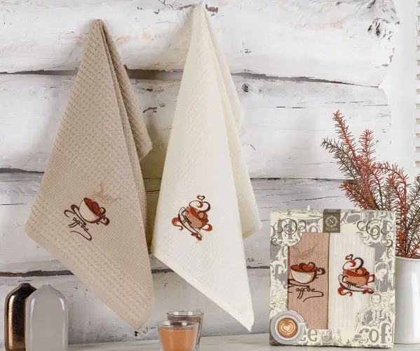 ✅Вафельные Полотенца Кухонные Салфетки 40x60 см 2 шт/уп 2 PCS LUX COFFEE Оптом Турция Фабрика ✅Текстиль для Дома Оптом Турция.