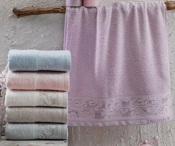 Махровые Полотенца 50x90см 6 шт/уп + 70x140см 6 шт/уп CLASSIC COTTON TWO DOLPHINS Оптом Турция Махровые Полотенца 50x90см 6 шт/уп + 70x140см 6 шт/уп CLASSIC COTTON TWO DOLPHINS Оптом Турция