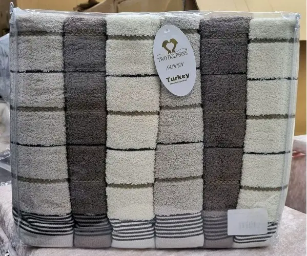 Махровые Полотенца 50x90см 6 шт/уп + 70x140см 6 шт/уп CLASSIC COTTON TWO DOLPHINS Оптом Турция Махровые Полотенца 50x90см 6 шт/уп + 70x140см 6 шт/уп CLASSIC COTTON TWO DOLPHINS Оптом Турция