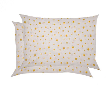 Gold Cotton Pamuk 2li 50x70cm Yastık Kılıfı - Yellow Stars
