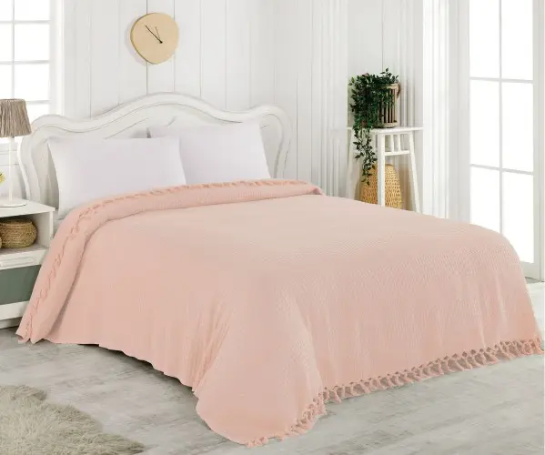 ✅Покрывало Вафельные 160x230 см SINGLE SIZE FRINGED PIQUE SOMON LaRita Оптом Турция Фабрика ✅Текстиль для Дома Оптом Турция.