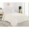 Nil F004 Tek CREAM Покрывало Вафельные 160x230 см SINGLE SIZE FRINGED PIQUE CREAM LaRita Фабрика Купить Оптом Турция
