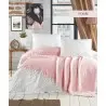 Nilteks SPT002 Летнее Постельное Белье с Вафельным Покрывалом ЕВРО 2 сп. SOFT BEDCOVER SET PINK Фабрика Купить Оптом Турция