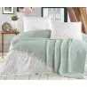 Nilteks SPT004 Летнее Постельное Белье с Вафельным Покрывалом ЕВРО 2 сп. SOFT BEDCOVER SET GREEN Фабрика Купить Оптом Турция