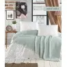 Nilteks SPT004 Летнее Постельное Белье с Вафельным Покрывалом ЕВРО 2 сп. SOFT BEDCOVER SET GREEN Фабрика Купить Оптом Турция