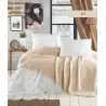 Nilteks SPT005 Летнее Постельное Белье с Вафельным Покрывалом ЕВРО 2 сп. SOFT BEDCOVER SET BEIGE Фабрика Купить Оптом Турция