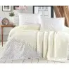 Nilteks SPT007 Летнее Постельное Белье с Вафельным Покрывалом ЕВРО 2 сп. SOFT BEDCOVER SET CREAM Фабрика Купить Оптом Турция