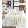 Nilteks SPT007 Летнее Постельное Белье с Вафельным Покрывалом ЕВРО 2 сп. SOFT BEDCOVER SET CREAM Фабрика Купить Оптом Турция