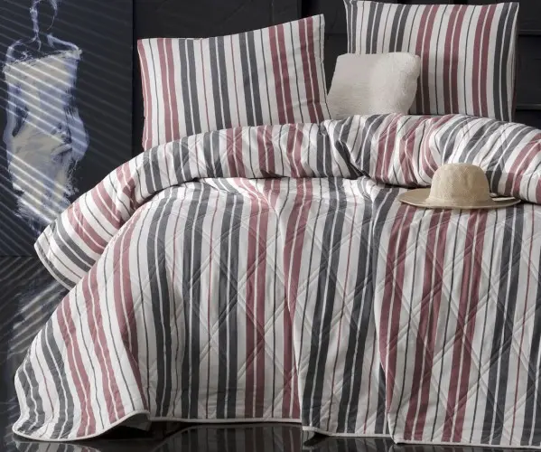 ✅1 сп. Стеганое Покрывало Двустороннее 160x225 см İpliği Boyalı Çok Amaçlı Örtü Tek Kişilik Monako Bordo Оптом Турция Фабрика ✅Т