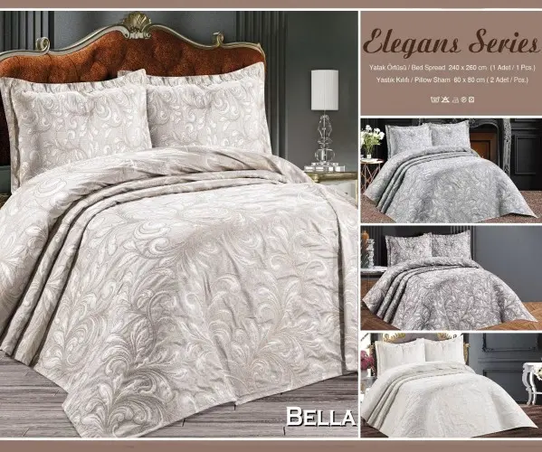 ✅Покрывало 240x260 см с 2-мя Наволочками 60x80 см Elegans Series BELLA Оптом Турция Фабрика ✅Текстиль для Дома Оптом Турция.