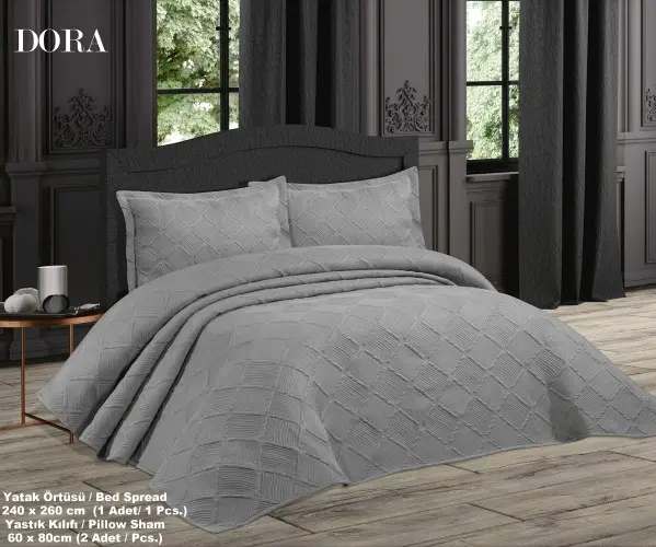 ✅Покрывало 240x260 см с 2-мя Наволочками 60x80 см Elegans Soft Serisi DORA Оптом Турция Фабрика ✅Текстиль для Дома Оптом Турция.