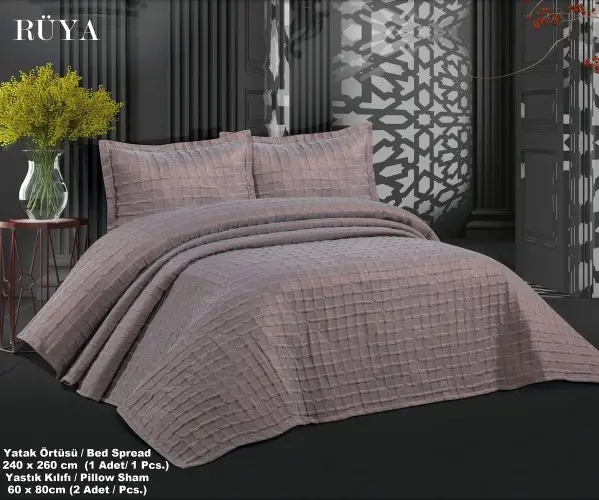 ✅Покрывало 240x260 см с 2-мя Наволочками 60x80 см Elegans Soft Serisi RUYA Оптом Турция Фабрика ✅Текстиль для Дома Оптом Турция.