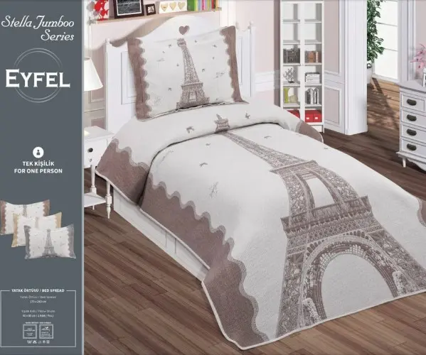 ✅Покрывало 170x240 см с Наволочкой 60x80 см Stella Jumboo Series EYFEL Оптом Турция Фабрика ✅Текстиль для Дома Оптом Турция.