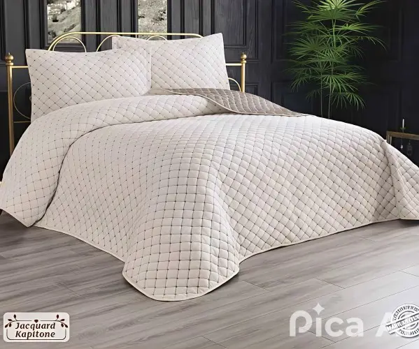 ✅Стеганое Покрывало 240x260 см с 2-мя Наволочками 60x80 см Jacquard Kapitone Оптом Турция Фабрика ✅Текстиль для Дома Оптом Турци