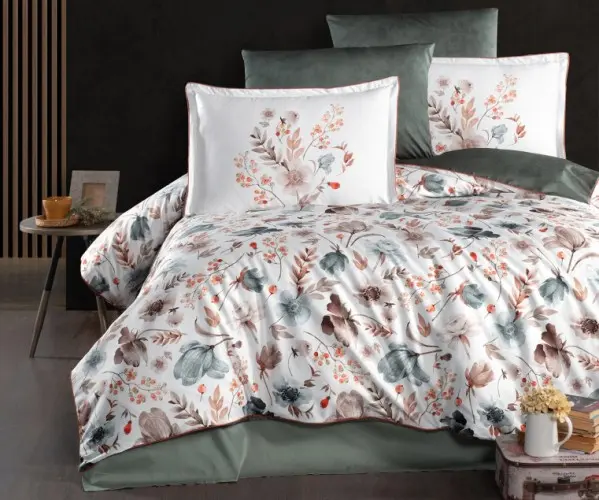 ✅Сатиновое Постельное Белье Евро 2 сп. 300TC PREMIUM SATIN PR-343 LA ROMANO Оптом Турция Фабрика ✅Текстиль для Дома Оптом Турция