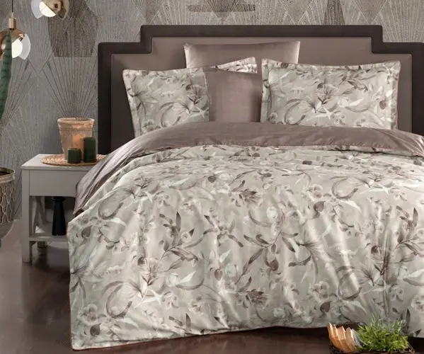 ✅Сатиновое Постельное Белье Евро 2 сп. 300TC PREMIUM SATIN PR-391 LA ROMANO Оптом Турция Фабрика ✅Текстиль для Дома Оптом Турция