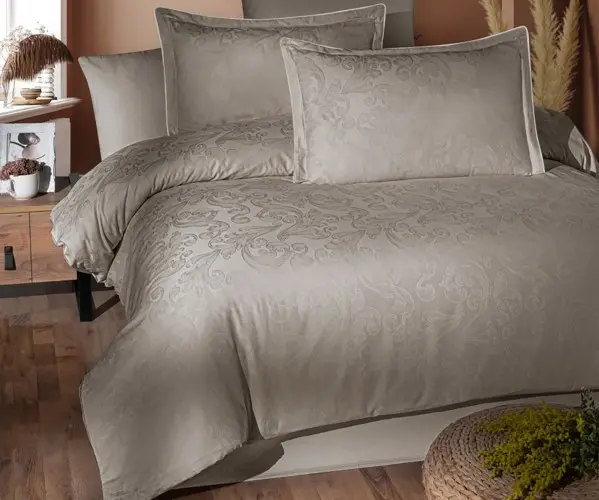 ✅Жаккардовое Сатиновое Постельное Белье Евро 2 сп. 300TC PREMIUM SATIN PR-502 LA ROMANO Оптом Турция Фабрика ✅Текстиль для Дома 