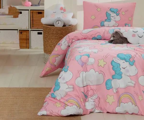 ✅1 сп. Комплект Постельного Белья Unicornio Pembe Оптом Турция Фабрика ✅Текстиль для Дома Оптом Турция.