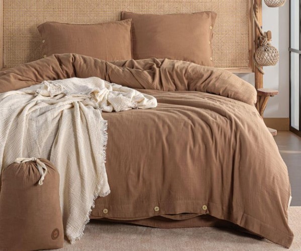 ✅2 сп. ЕВРО Натуральный Комплект Постельного Белье THE NILE NATURAL QUILT COVER SET PURE Оптом Турция Фабрика ✅Текстиль для Дома