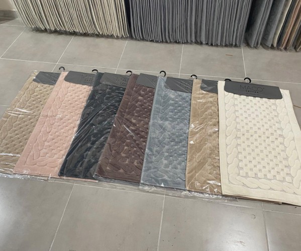 ✅60x110 см + 40x60 см Набор Мягких Ковриков Хлопок 2 шт/уп - MACO COTTON Оптом Турция Фабрика ✅Текстиль для Дома Оптом Турция.