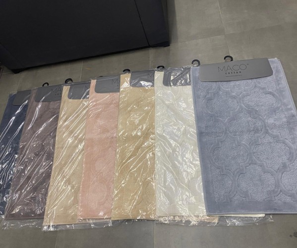 ✅60x110 см + 40x60 см Набор Мягких Ковриков Хлопок 2 шт/уп - MACO COTTON Оптом Турция Фабрика ✅Текстиль для Дома Оптом Турция.